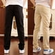 thumbnail image 2 of Pantalones rectos informales de algodón 100 % lisos para niños de 4 a 18 años, con cintura elástica, de alta calidad, 110 a 180, 2 of 5