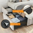 thumbnail image 4 of Yaheetech Queen Size Upholstered Bed Frame with 4 Storage Drawers, Beige, 4 of 7
