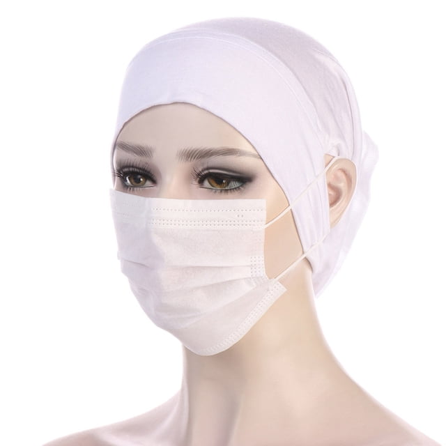 ManxiVoo Stretch Hijab Undercap Soft Inner Head Cover with Ear Holes for Daily Wear Comfortable Fit White