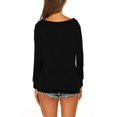 thumbnail image 5 of Women's Long Sleeve Boat Neck Off Shoulder Blouse Tops, 5 of 6