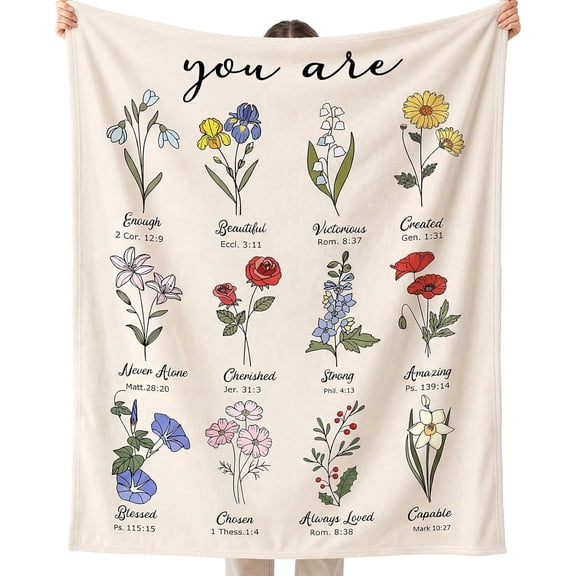 Christian Gifts for Women, Inspirational Religious Blanket with Bible Verse, Faith Encouragement Birthday Gifts for Mom Sister Daughter Friend, Spiritual Christian Throw Blanket