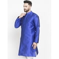 thumbnail image 5 of eloria Men's Traditional Royal Blue Thread Work Pathani Kurta, 5 of 7