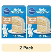 (2 pack) Pillsbury Moist Supreme Creamy Almond Cake Mix, 15.25 oz Box