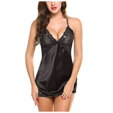 Women s Nightgowns & Sleepshirts Babydoll Dress For Women Black Dresses For Women Sexy Mesh Chemise Sleepwear Lingerie Sets For Women Sexy