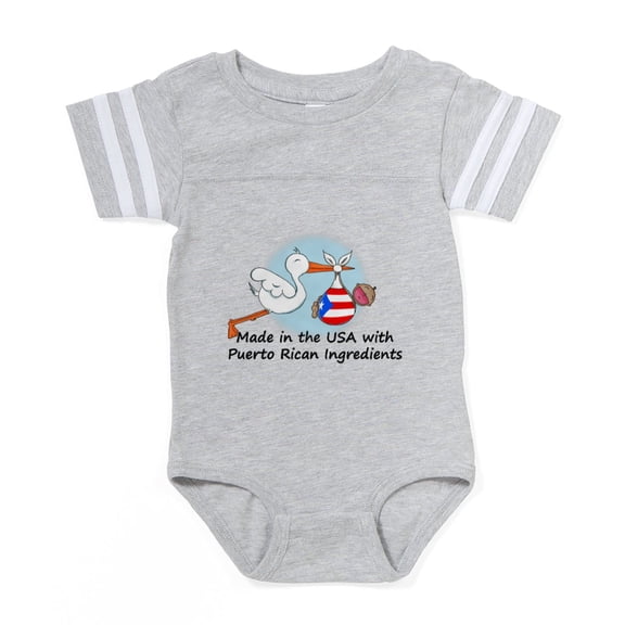 CafePress - Stork Baby Puerto 2 - Cute Infant Baby Football Bodysuit