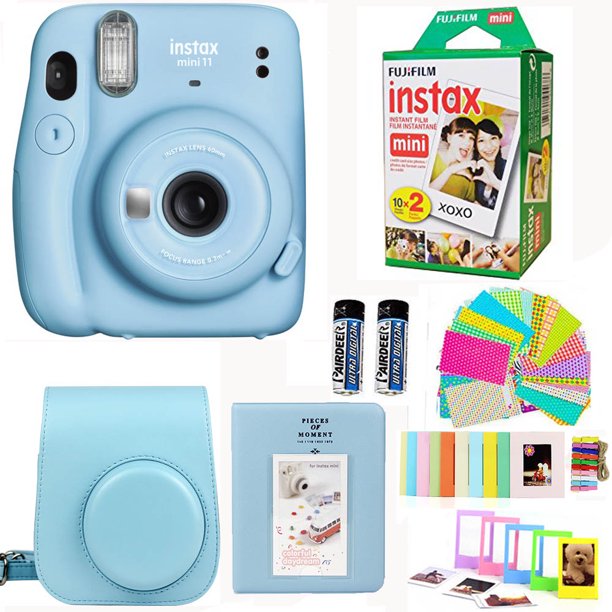 effektiv Taktil sans Rejsende Fujifilm Instax Mini 11 Sky Blue Camera with Fuji Instant Film Twin Pack  (20 Pictures) + Blue Case with Strap, Album, Stickers, and More Accessories  Bundle - Walmart.com