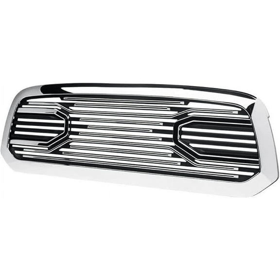 Titans Motors Chrome Style Horizontal Front Hood Bumper Grille Guard Compatible with 2013-2018 Dodge Ram 1500