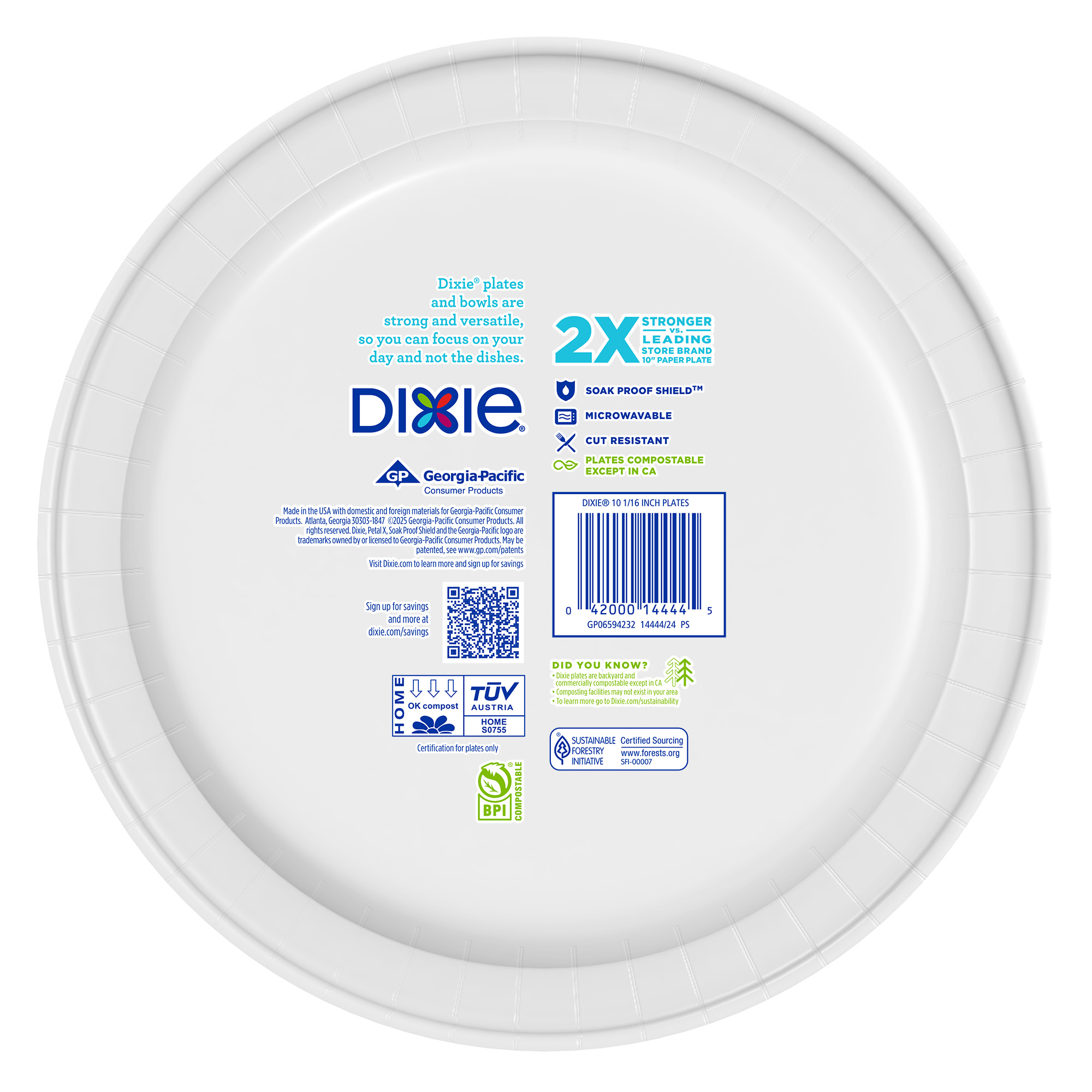 Dixie 10" Disposable Paper Plates, 150 Count photo 8