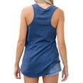thumbnail image 2 of Casual Sleeveless Racerback Tops with Pocket Women's Basic V-Neck Tank Tops, 2 of 3