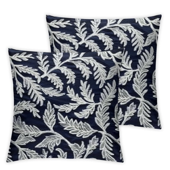 BANET Decorative Couch Throw Pillow Covers Embroidered Accent Branches Throw Pillows Case Set Cushion Cover for Living Room Bed Pack of 2 12x12in
