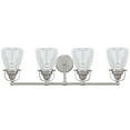 thumbnail image 5 of Aspen Creative 62100, Four-Light Metal Bathroom Vanity Wall Light Fixture, 32 1/2" Wide, Transitional Design in Brushed Nickel with Clear Seedy Glass Shade, 5 of 6