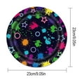 thumbnail image 3 of YiBai Paper Plates, 16 Pack Neon Party Supplies Set Neon Birthday Decorations Disposable Paper Food Tray Food Serving Trays Paper Food Boats Paper Food Tray For Carnivals(Multicolor,9inch), 3 of 6