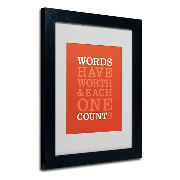 Trademark Fine Art "Words Worth II" Canvas Art by Megan Romo, Black Frame