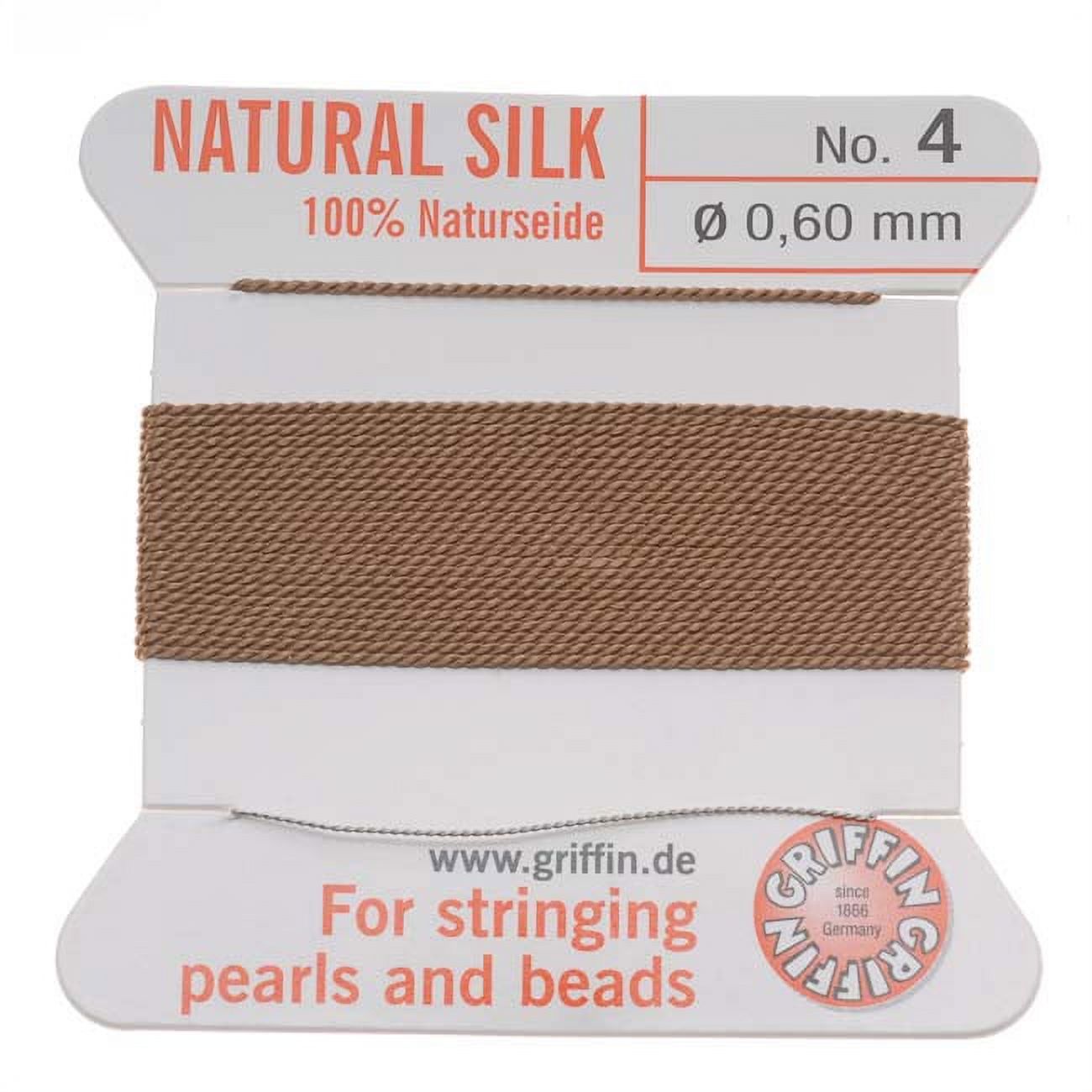Griffin Silk Beading Cord & Needle Sz 4 Beige