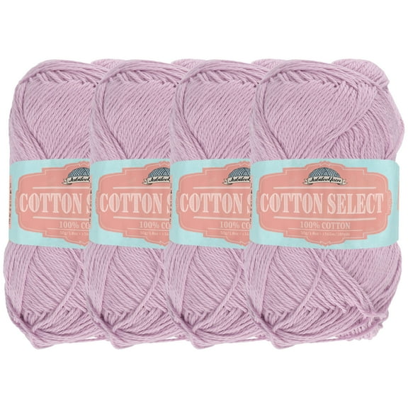 JubileeYarn Cotton Select Yarn - 50g/SkeinSport Weight - Lavender - 4 Skeins