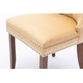 thumbnail image 4 of Set of 2 Dining Chairs Leisure Padded Chair, Tufted Solid Wood Velvet Upholstered Dining Chair with Nailhead Trim& Ring Pull for Kitchen, Living Room, 4 of 8