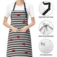 thumbnail image 4 of Kdxio Ladybugs on Black and White Striped Apron with Pockets Adjustable Kitchen Aprons for Men Women Waterproof Aprons for Cooking,Drawing,Crafting, Baking Household Cleaning, 4 of 8