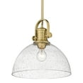thumbnail image 5 of Yep by Golden Lighting Hines 1-light 14in Pendant in Brushed Champagne Brass and Seeded Glass, 5 of 6