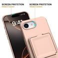 thumbnail image 3 of TECH CIRCLE for iPhone 16e (2025 Release) 6.1" Rugged Plastic Case with Built-in Mirror/Card Holder Slot, Slim Fit Lightweight Shockproof Wallet Phone Cover for Women Men, Rosegold, 3 of 7