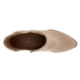 thumbnail image 3 of Dellytop Womens Mid Heel Pointed Toe Stacked Ankle Boots V Cut Back Zipper Faux Leather Booties, 3 of 4
