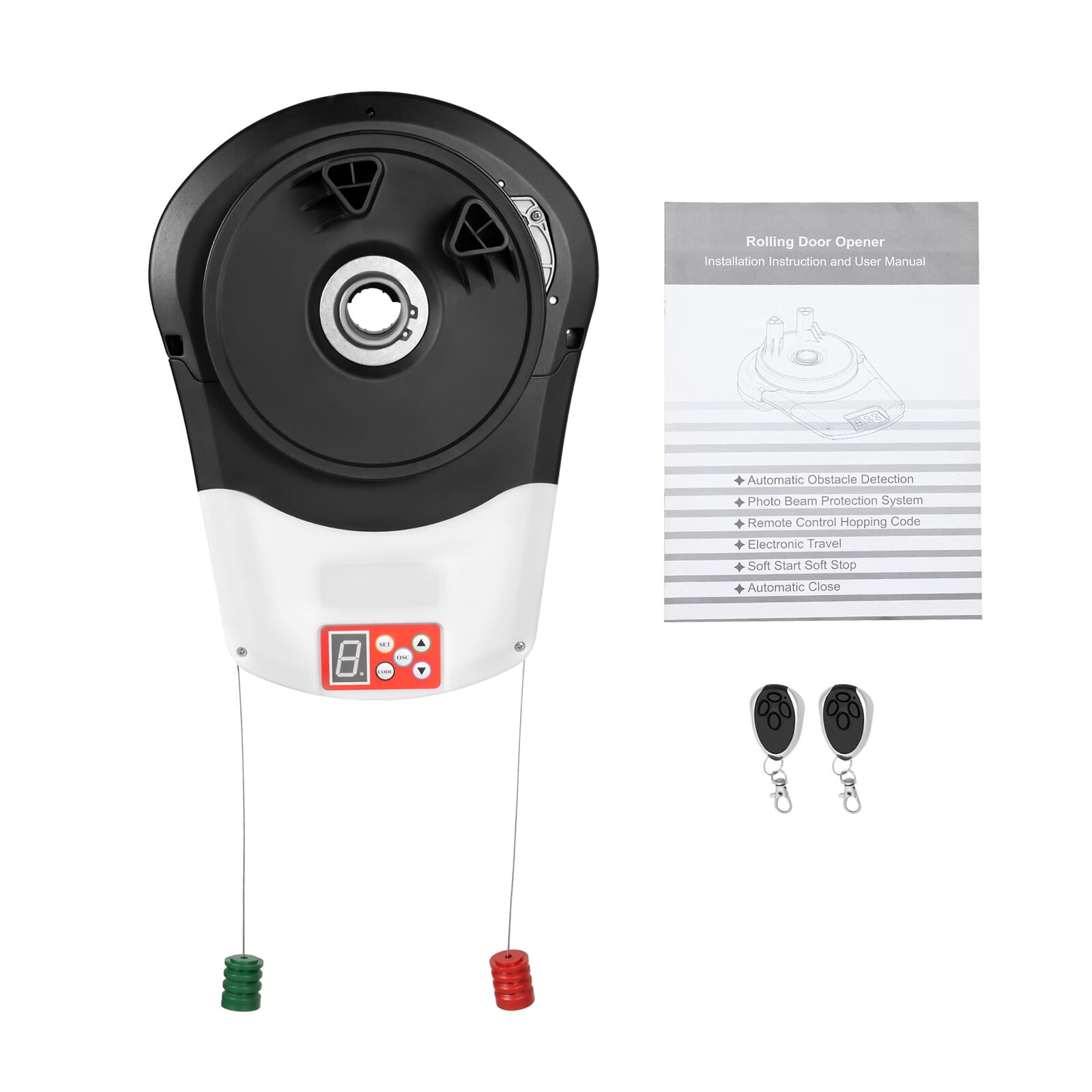 Automatic Garage Roll Up Roller Door Opener 24V DC Electronic Lift Force Motor Rolling with 2 Remotes
