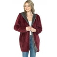 thumbnail image 2 of Safus Wearable Blanket Hoodie in Thick Fleece Jacket with Pocket - Burgundy - Large Size - for Women and Men, Warm and Cozy, 2 of 8