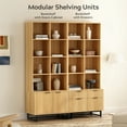 thumbnail image 2 of EYYTHUNG Fluted Bookshelves with Drawers Set of 2, 71-Inch Tall Versatile Modern Large Bookcase, 2 of 7
