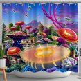 thumbnail image 1 of Whimsical Jellyfish & Mushroom Landscape Shower Curtain - Dreamy Decor, 1 of 4