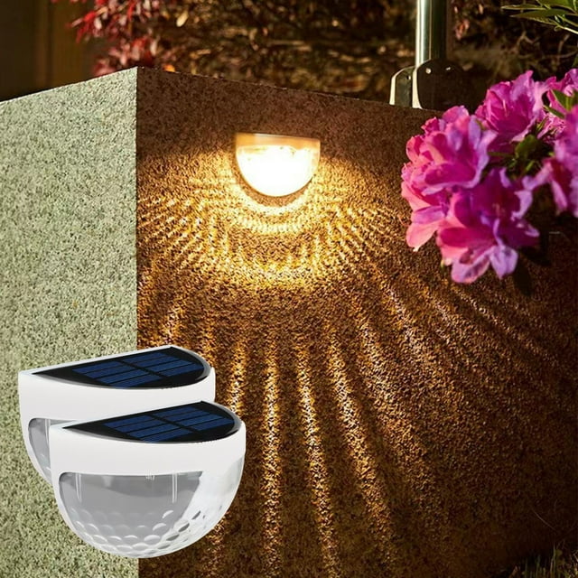 Fiudx Luces Solares para Cercas, Iluminación Exterior de Diseño Innovador, Función de Anochecer a Amanecer, Resistencia Al Agua Ip65, 6-12 Horas de Iluminación, Luces Decorativas para Jardín, Solució