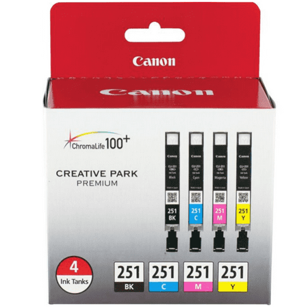 Canon CLI-251 BK/CMY 4 PK Value Pack Ink for Canon InkJet Printers