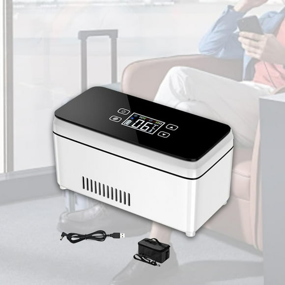 Naja de viaje de enfriador de insulina, refrigerador portátil, refrigerador de automóviles, pantalla digital, caja de enfriamiento de refrigeración Organizador refrigerado Pantalla táctil