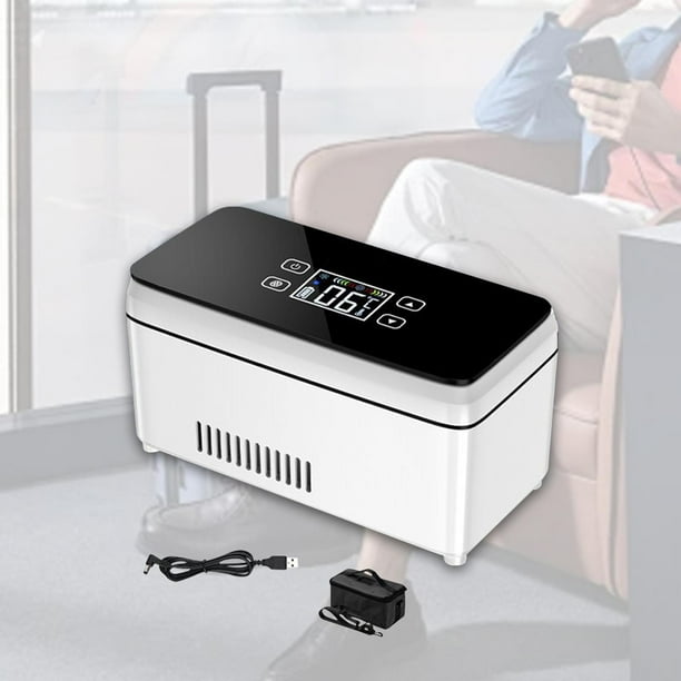 Naja de viaje de enfriador de insulina, refrigerador portátil, refrigerador de automóviles, pantalla digital, caja de enfriamiento de refrigeración Organizador refrigerado Pantalla táctil
