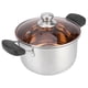 thumbnail image 2 of Olla de sopa pequeña de 20cm, cacerola de acero inoxidable 304 espesada con cubierta de vidrio Visual, suministros de cocina, 2 of 8