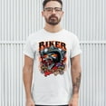 thumbnail image 3 of Tee Hunt Biker From Hell T-shirt Ride or Die Skeleton Outlaw Route 66 Men's Tee, White, Small, 3 of 5