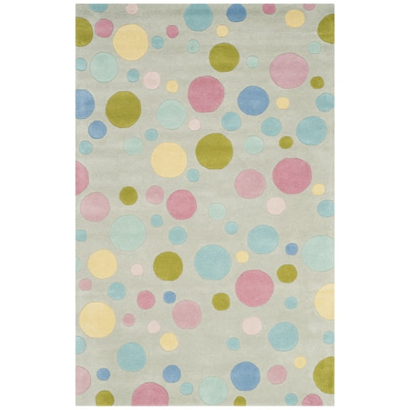 SAFAVIEH Soho Dots Geometric Wool Area Rug, Grey/Multi, 5' x 8'