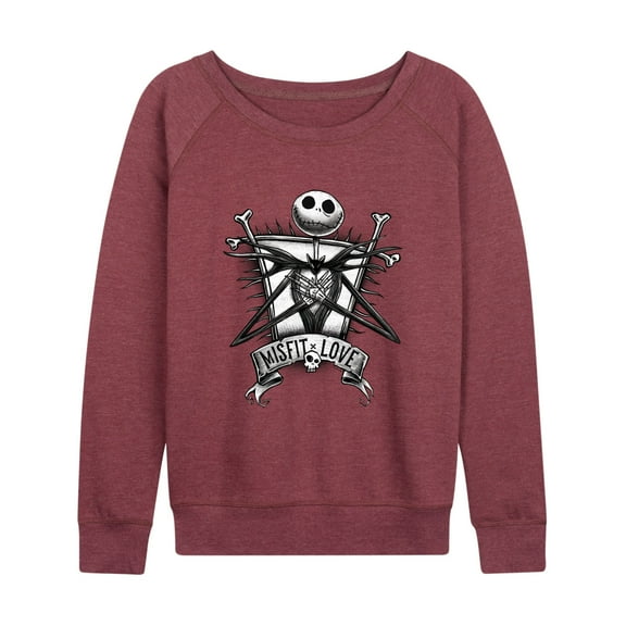 The Nightmare Before Christmas - Jack Misfit Love - Women's Lightweight French Terry Long Sleeve Shirt