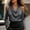 Gray, variant on Women's Elegant Satin Silk Blouse Cold Shoulder Long Sleeve Work Shirt Cowl Neck Ruched Front Draped Office Top