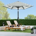 thumbnail image 3 of Best Choice Products 10ft Outdoor Steel Market Patio Umbrella w/ Crank, Tilt Push Button, 6 Ribs - Striped Black, 3 of 7