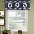 thumbnail image 4 of 2 Pack Valances for Windows, Western Star Ethnic Window Valances for Living Room/Bedroom/Bathroom, Navy Blue Texas Ethnic Stars Vintage Light Filtering Kitchen Curtain Valance 42"W x12" L, 4 of 9