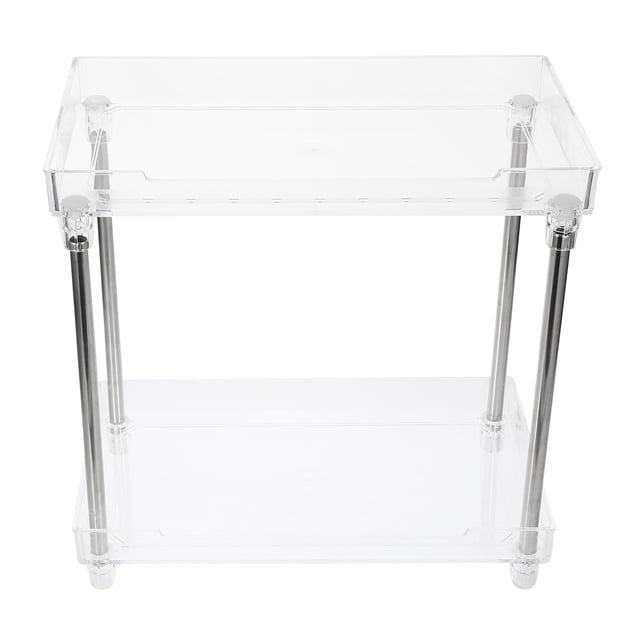 BRIGHTFUFU Organizador Para Maquillaje Y Joyas Transparente Con Doble Nivel Ideal Para Y