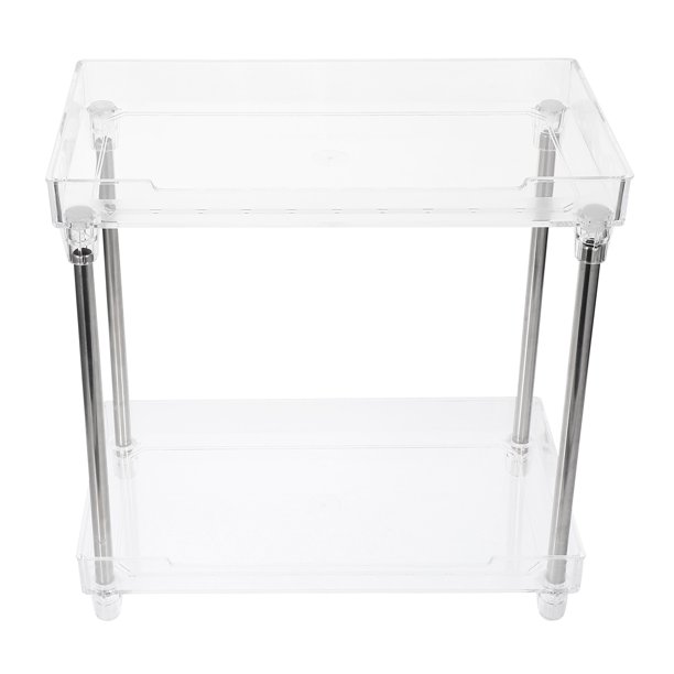 BRIGHTFUFU Organizador Para Maquillaje Y Joyas Transparente Con Doble Nivel Ideal Para Y