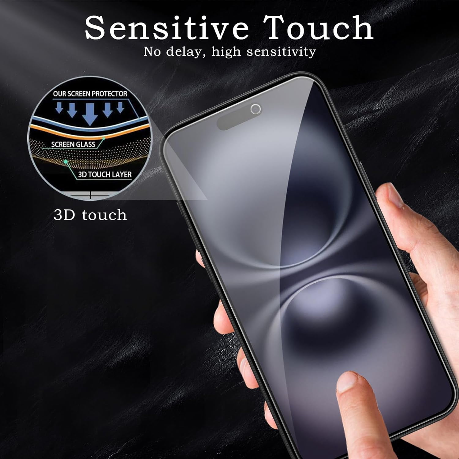 NEOYFC for Screen Protector for iPhone 17, Shatterproof Tempered Glass Accessories, Anti Spy Tempered Glass Film, Case Friendly Ultra Resistant 9H Hardness Anti-Glare HD Black -3 Pack