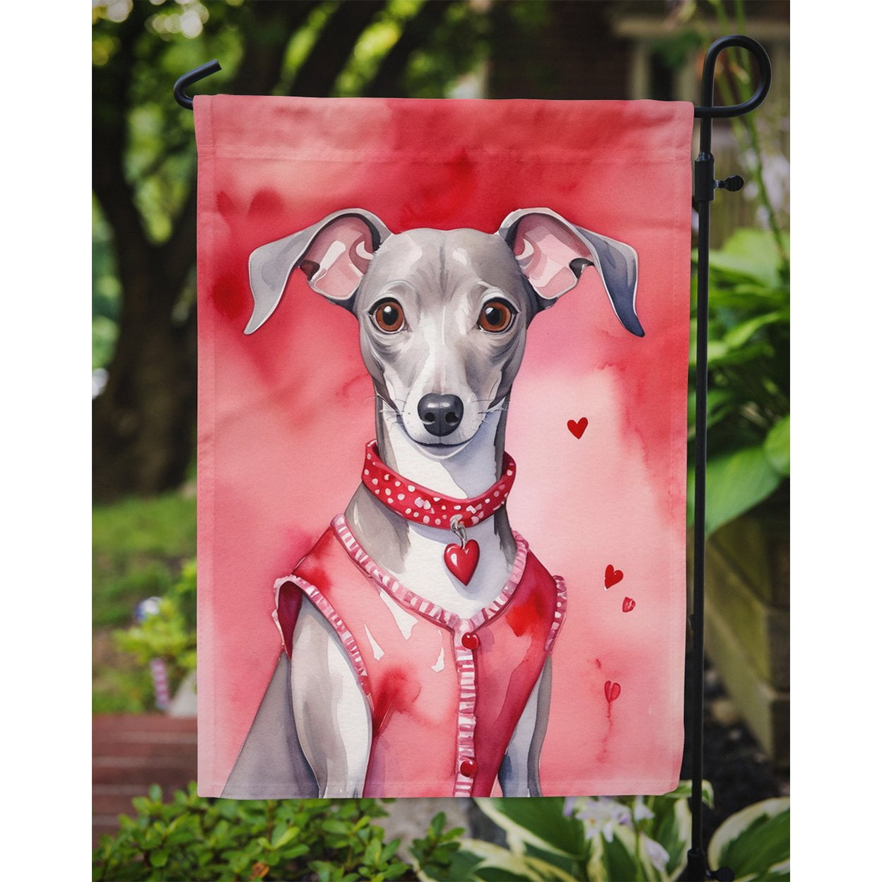 Italian Greyhound My Valentine Garden Flag 11.25 in x 15.5 in