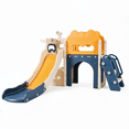 thumbnail image 2 of TLSUNNY 8-in-1 Kids Slide, Climber Playset with Telescope, Basketball Hoop & Safety Tunnel, Indoor Outdoor, 2 of 9