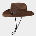 thumbnail image 2 of Cowgirl Hat for Women Men Western Straw Cowboy Hats Packable Wide Brim Beach Summer Sun Cap with Decorative Band, 2 of 3