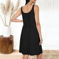 thumbnail image 3 of Ohufall Women's Dress Loose Sling Solid Color Knee-Length Dress Casual Vacation Comfort Dress, 3 of 6