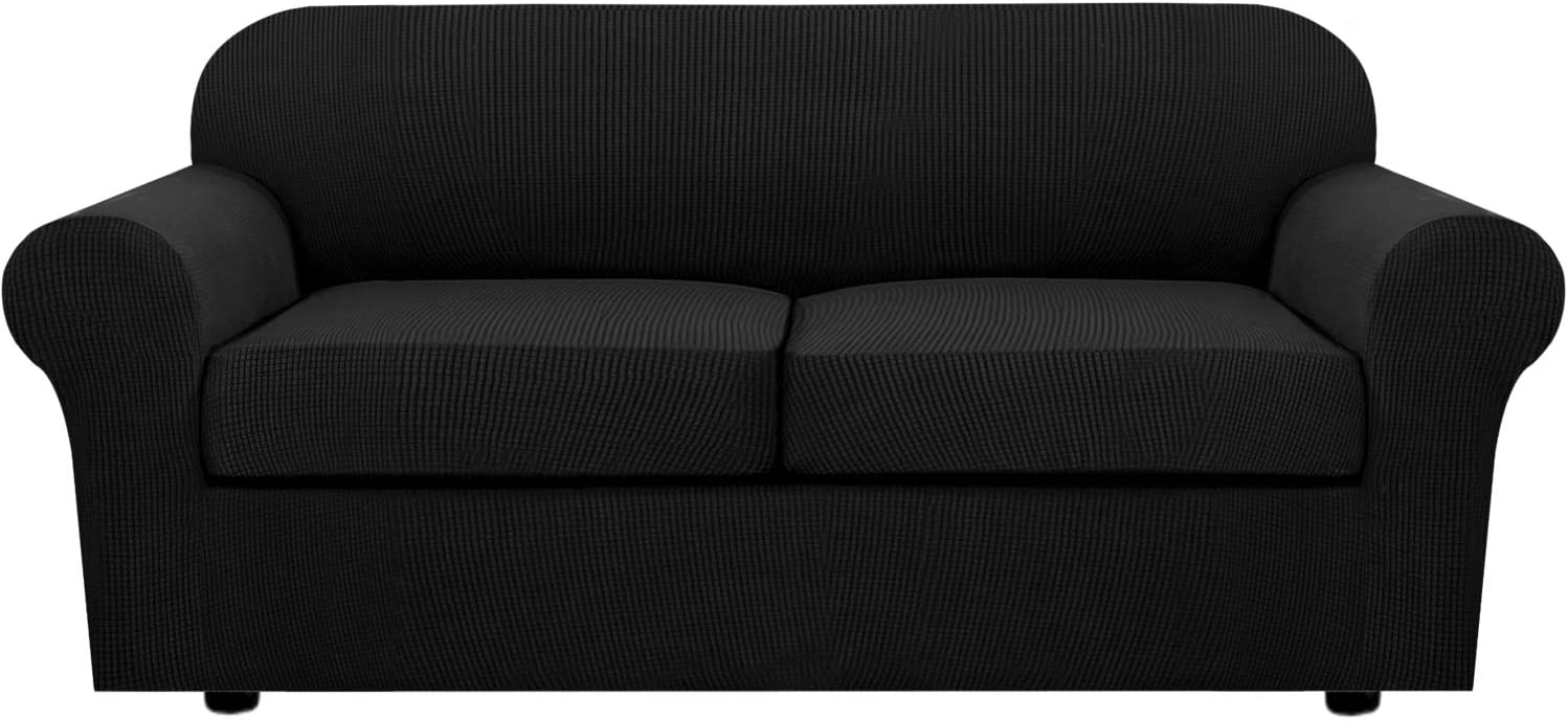 3 Piece Stretch Sofa Covers for 2 Cushion Sofa Couch Covers for Living