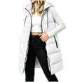 thumbnail image 2 of IUYRTFE Women's Long Hooded Puffer Vest with High Collar and Zipper Front Quilted Winter Coat with Pockets, 2 of 7