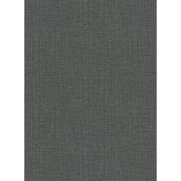 Warner Claremont Black Faux Grass Cloth Wallpaper