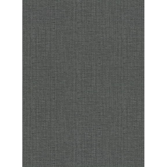 Warner Claremont Black Faux Grass Cloth Wallpaper